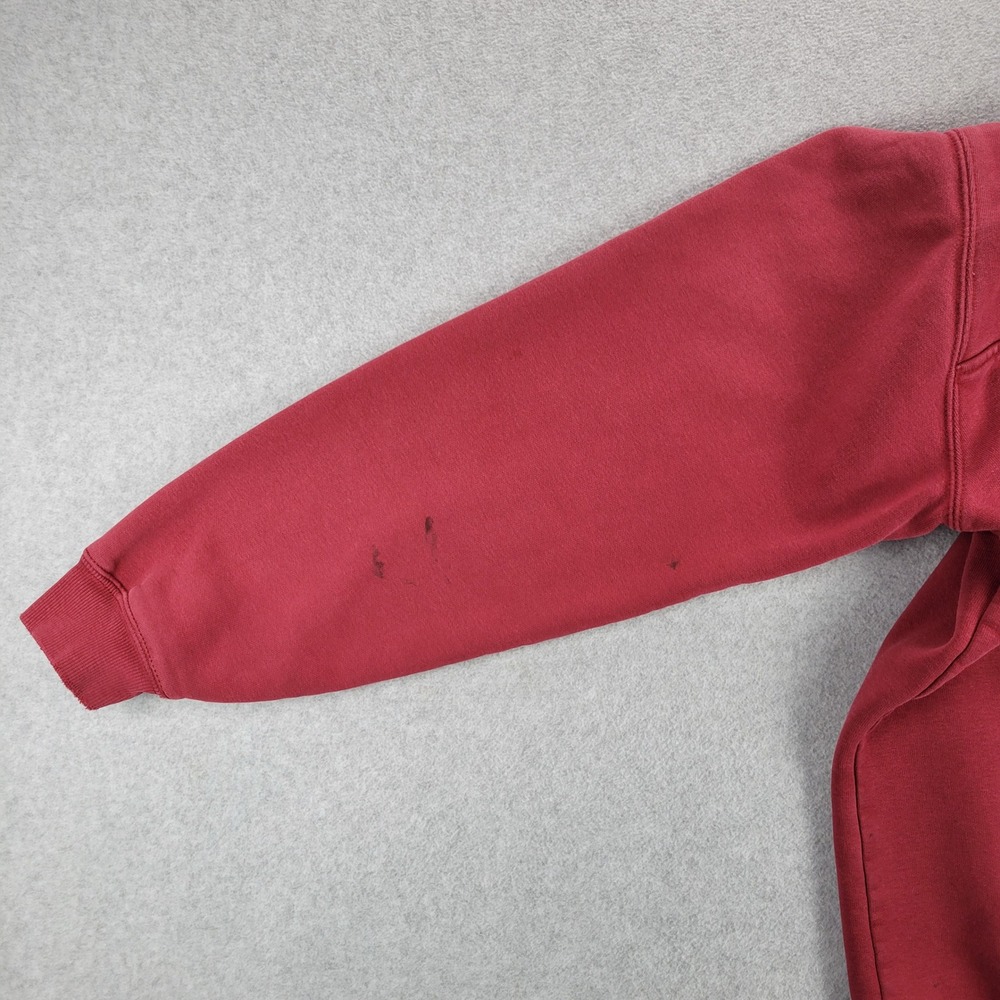 Carhartt Quarter Zip Hoodie Mens XL Red K217 Faded Heavyweight Workwear Pullover - Picture 8 of 10